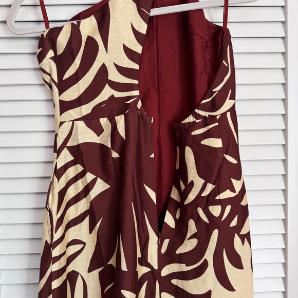 Runway The Label One Shoulder Maxi Dress Topical Print Brown Butter Yellow M NEW - Picture 9 of 12
